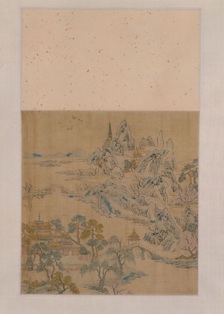 图片[1]-The Painting of Celestial Mountain Pavilion with Kesi-China Archive